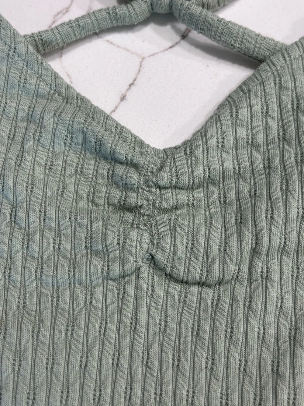 OshKosh B’Gosh Light Sage Ribbed Short Sleeve Summer Casual Top Toddler Girls 3T